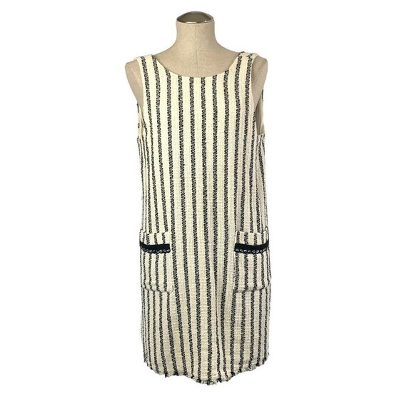 Zara TRF Striped Sleeveless Mini Sheath Dress - Black/White, Size Large NWT - Picture 2 of 10